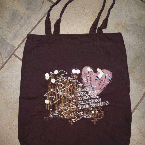 Old Navy Brown Cotton Reusable Tote Bag Handbag - Picture 1 of 1